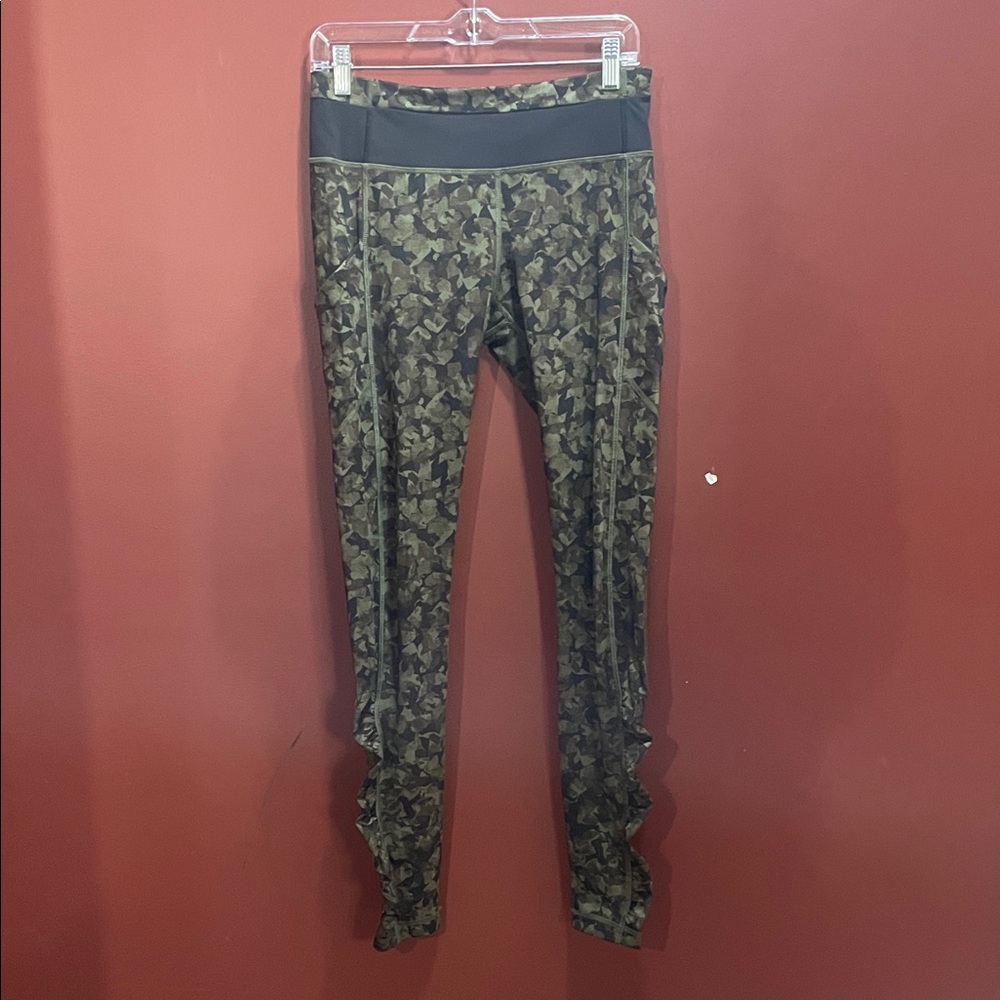 LuluLemon Camo Print High-Waist Leggings in Olive